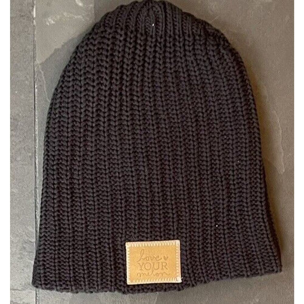 Love Your Melon Beanie Cozy Knit Unisex Black One Size Fits All